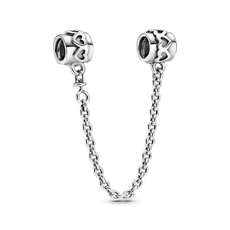 【Moments】Pan Gold of Hearts Safety Chain Charm 925 Silver 799007c00 759519C00 790307