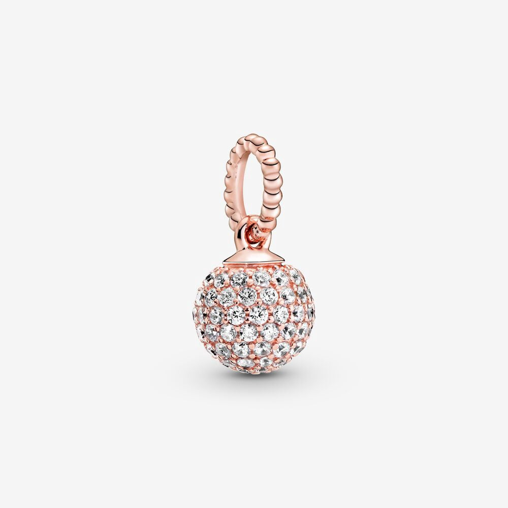 【Moments】PAN Pavé Ball Pendant Charm 925 Silver ROSE Gold 398690C01 388686C01