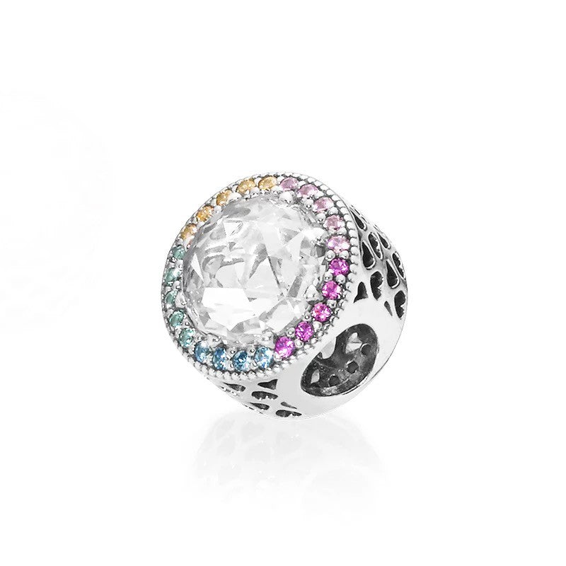 【Moments】Multi-colour charm zircon 925 silver Crystal white pendant for bracelet for pan 791725CZMX