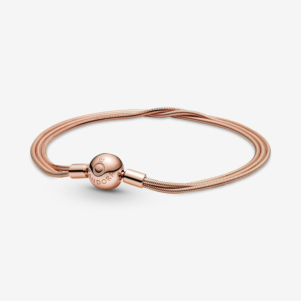 【MOMENTS】 PAN Moments Multi Snake Chain Bracelet 925 silver rose gold 599338C00 589338C00