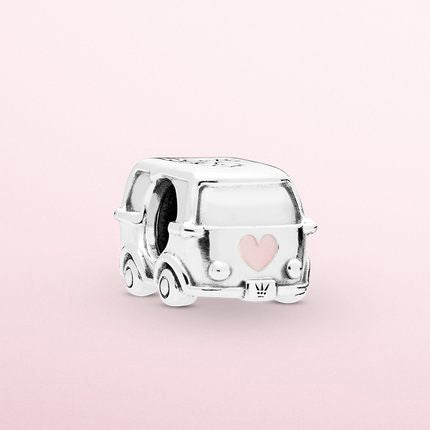 【Moments】Camper Van Charm 925 silver pink heart car for pan 797871EN160
