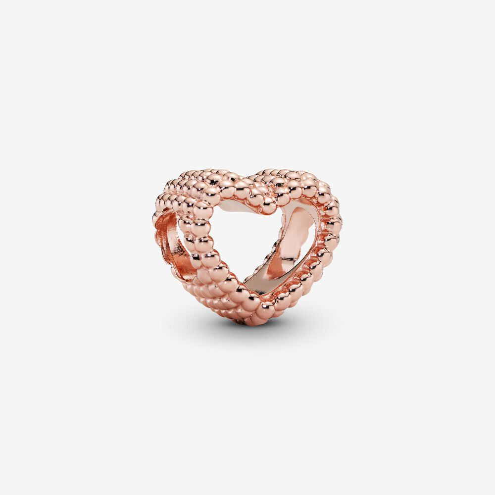 【Moments】Rose Beaded Heart Charm 925 silver rose gold pendant 787516 797516