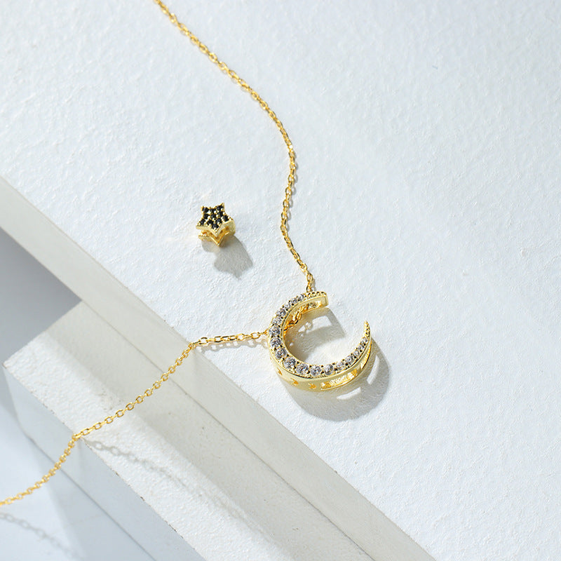 One necklace with many styles 925 Silver FOR WOMEN gold Moon star diamond