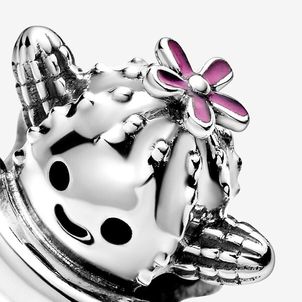 【Moments】Pan Free Hugs Cactus Charm 798786C01 with pink flower Cartoon plant 925 Silver