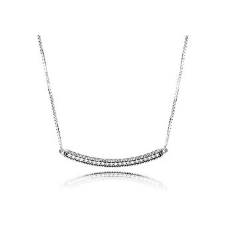 pan Logo Reversible Necklace 925 silver diamond