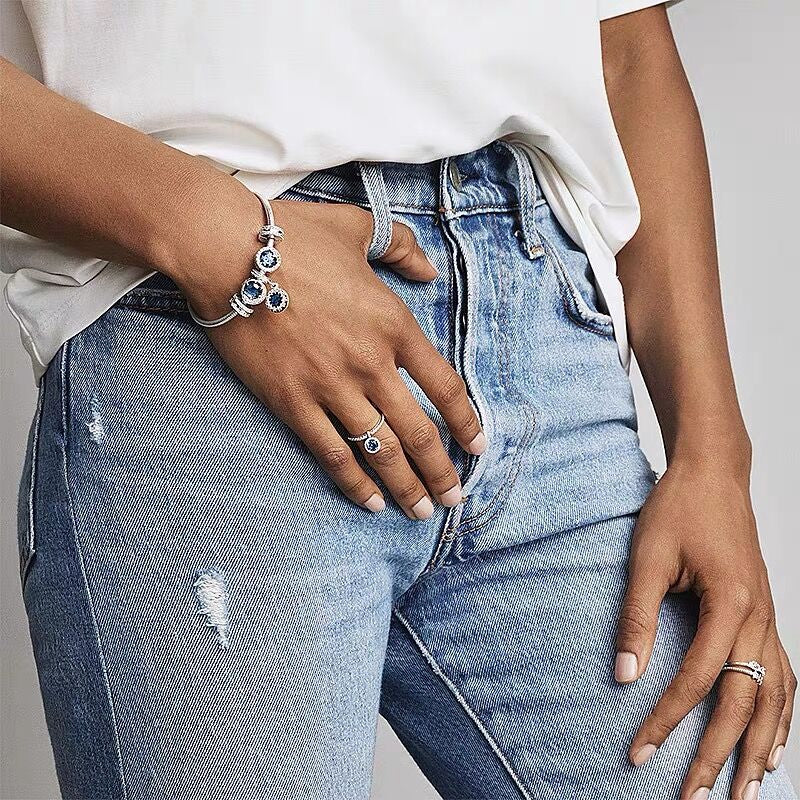 【Moments】Double Lined Pavé Clip Charm 925 Silver for women diamond for pan 798422C01