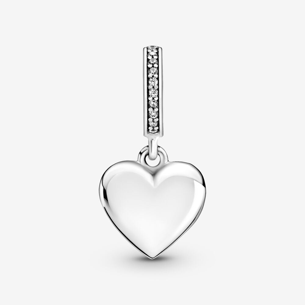 【Moments】Pan Openable Heart Locket Dangle Charm 799537C01 Clear 925 silver pendant