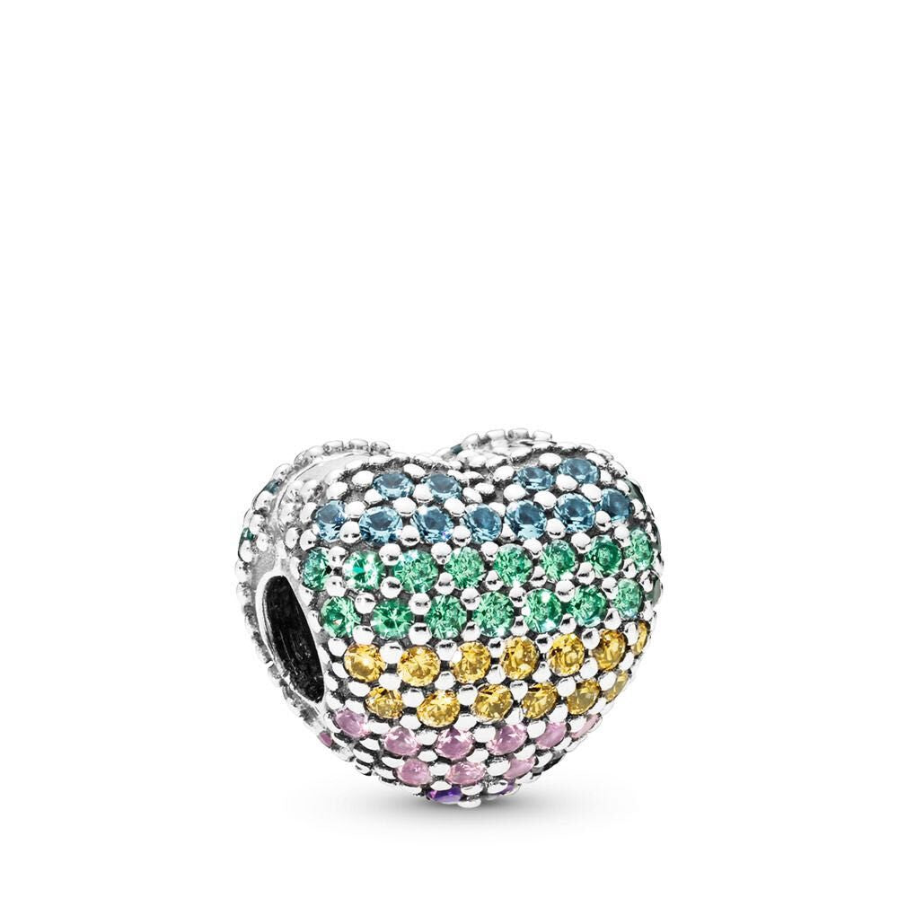 【Moments】Pan Pavé Open My Heart Clip 925 Silver for women Rose gold SHINE PAVÉ OPEN MY HEART CLIP