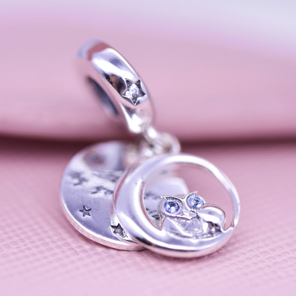 【Moments】Pan Always by Your Side Owl Hanging Charm 925 Silver for women pendant 798398NBCB