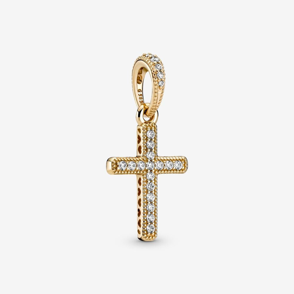 【Moments】Pan Gold Sparkling Cross Pendant Gold 359521C01