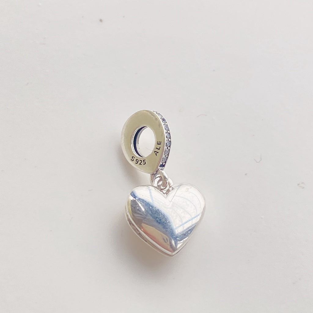 【Moments】Pan Openable Heart Locket Dangle Charm 799537C01 Clear 925 silver pendant