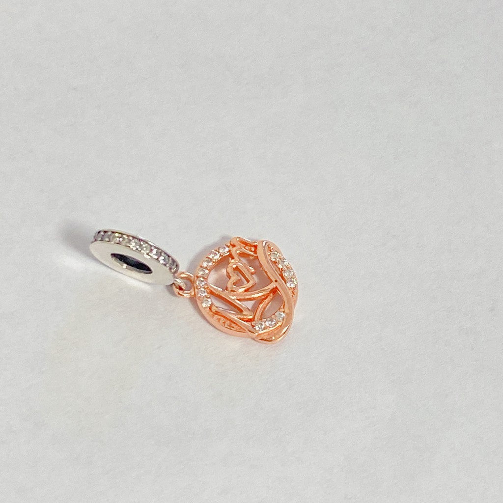 【Moments】PAN Two-tone Mom Dangle Charm 925 SILVER bendant Family Rose gold 789374C01 Mother's Day