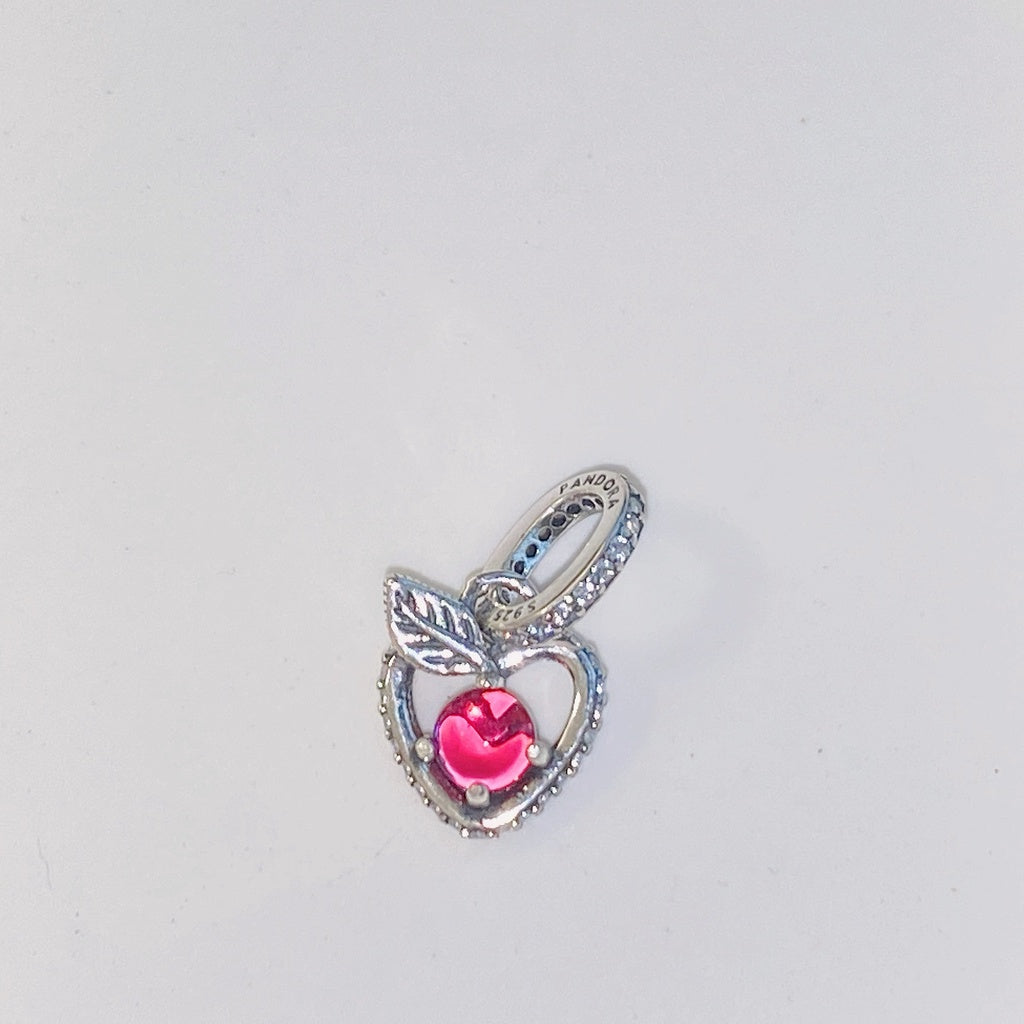 【Moments】Disn** Snow White Apple Pendant charm 399553C01 Red crystal 925 silver Poison apple