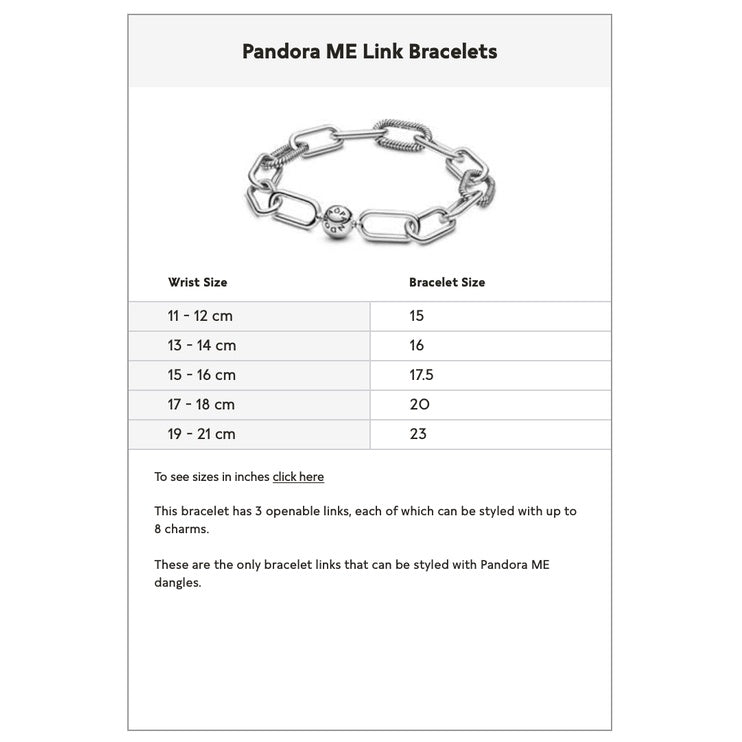 【ME】【ESSENCE】ME Silver Link Chain Bracelet 599662C00 for Small charm Compatible With ME Bracelet