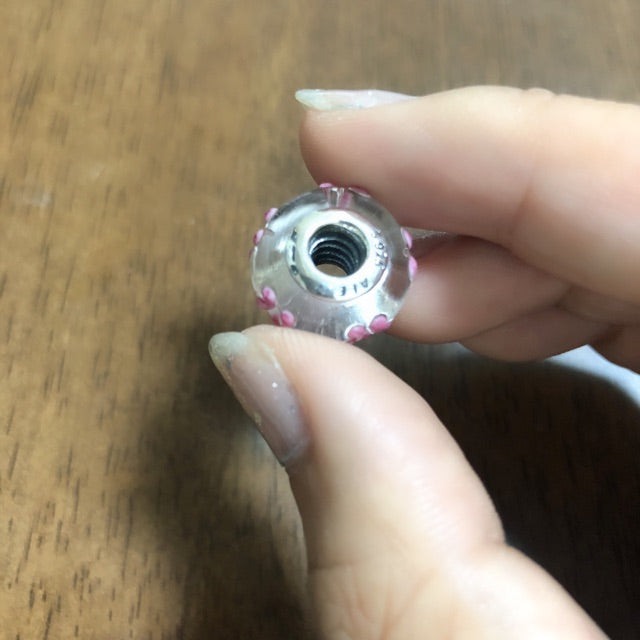 【Moments】PINK FLOWER MURANO GLASS CHARM 925 silver 797901