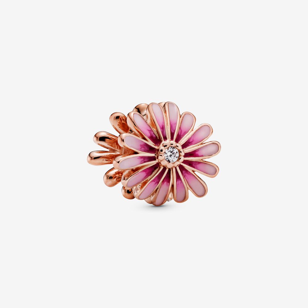 【Moments】PAN Purple Daisy Charm Pink Rose gold Garden Blue Daisy Flower 798775C01 798775C02 788775C01