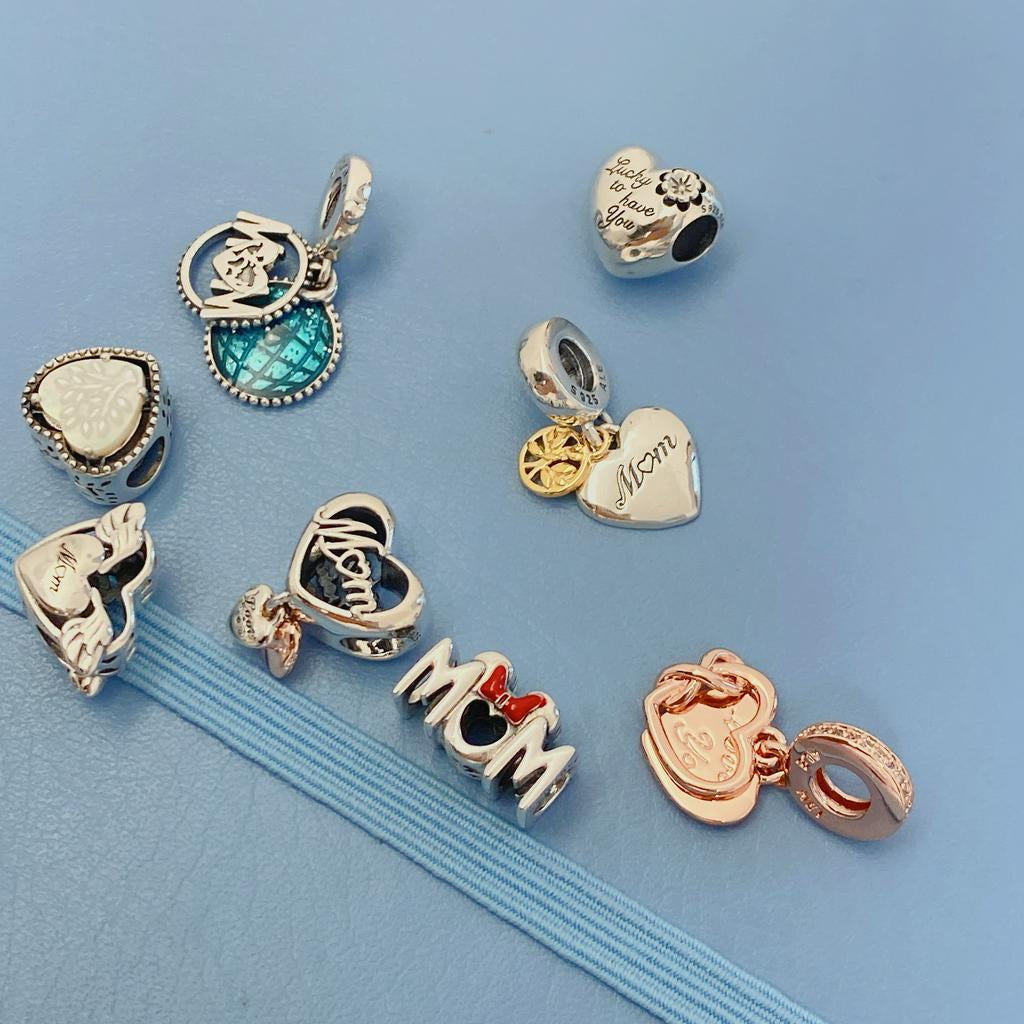 【Moments】Pan Two-tone Family Tree & Heart Dangle Charm Passions 799366C00 925 Silver Mother's day