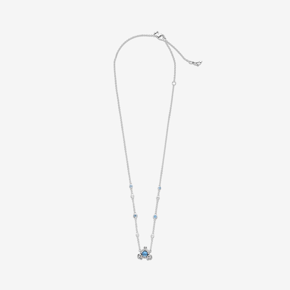 PAN Disney Pumpkin Coach Collier Necklace blue 925 silver 399198C01 penant&chain Cinderella Princess