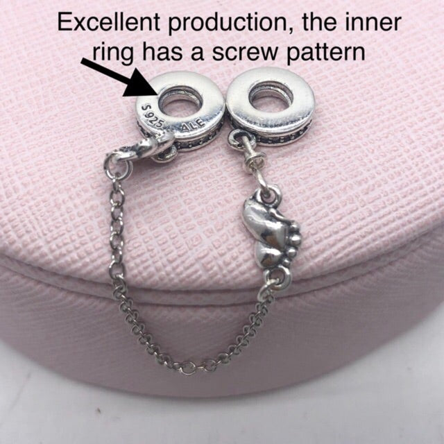 【Moments】Decorative Butterflies Safety Chain 925 silver charm for pan 797865CZ