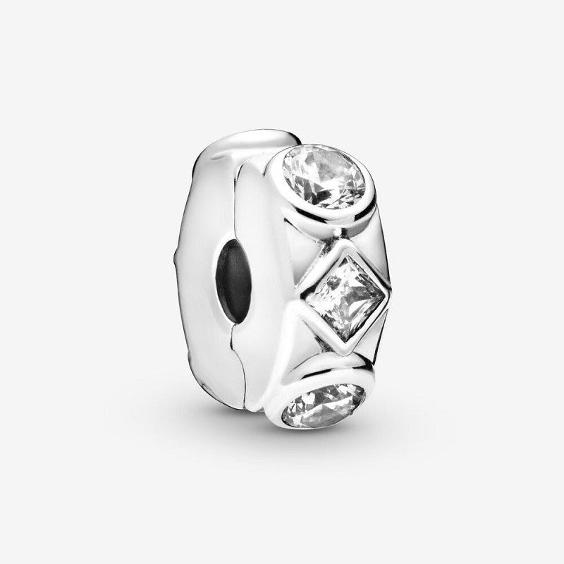 【Moments】PAN Bead Geometric Shapes Clip Charm 925 Sterling Silver Women 798463C01 788429C01