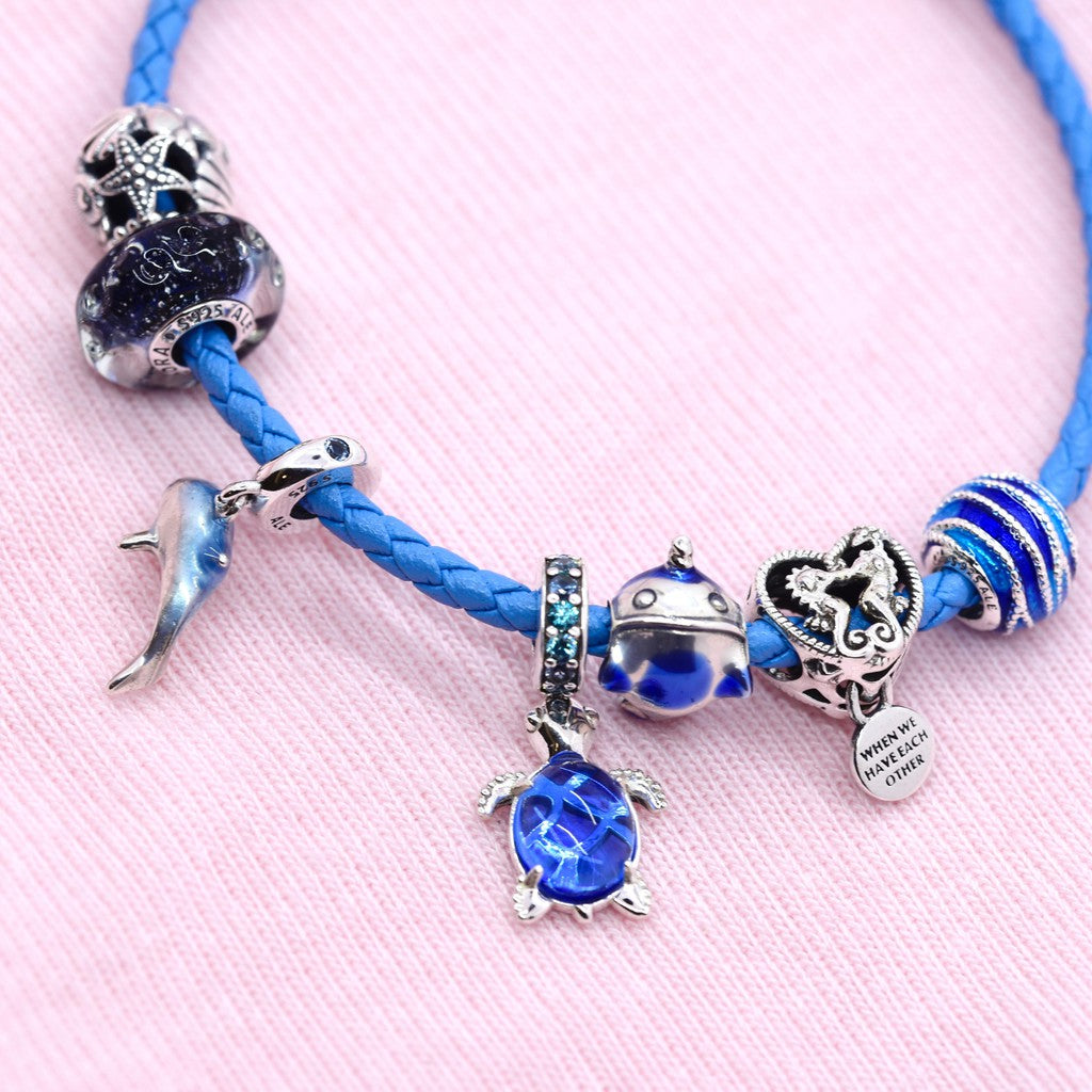 【Moments】Blue Wave Charm 797012ENMX 925silver pendant for bracelet
