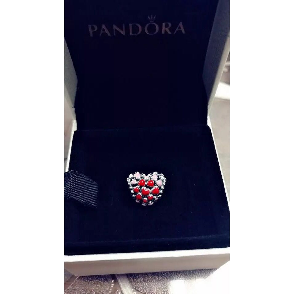【Moments】Burst of Love Charm 925 silver red pink Hollow heart 796557ENMX