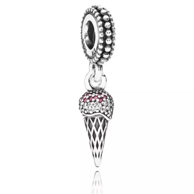 【Moments】Pan ice cream Charm 925 Silver for women pendant diamond 791710CZR