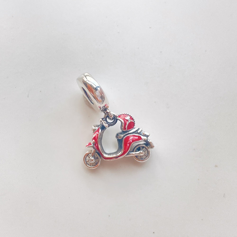 【Moments】Pan Pink Scooter Dangle Charm 791057C01 925 Silver motorcycle pink pednat