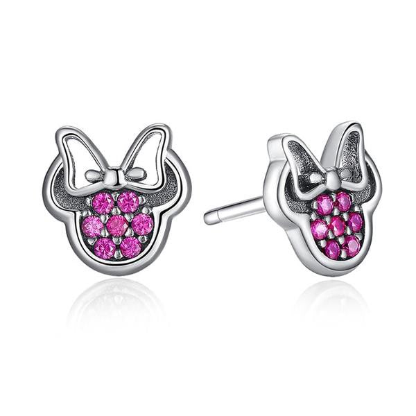 PAN Disney Sparkling Minnie Sterling 925 Silver earrings 290580CZR pink