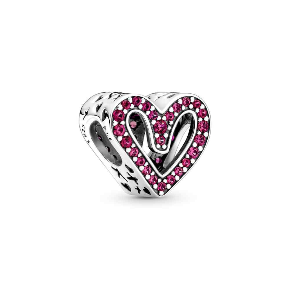【Moments】PAN Sparkling Freehand Heart Charm 925 Silver ROSE Gold for women 798692C01 798692C02 788692C01 788692C02