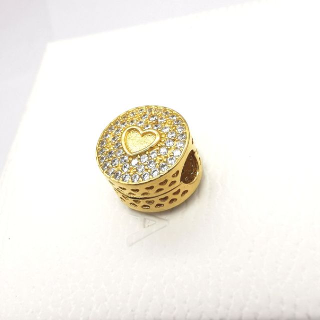 【MOMENTS】Pan Heart of Luxury Clip 925 Silver for women GOLD Charms 757557CZ