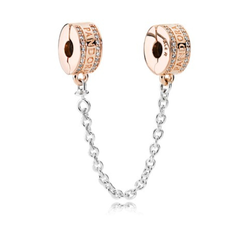 【Moments】Logo Safety Chain charm Safety clip chain gold 925 Silver 782057CZ