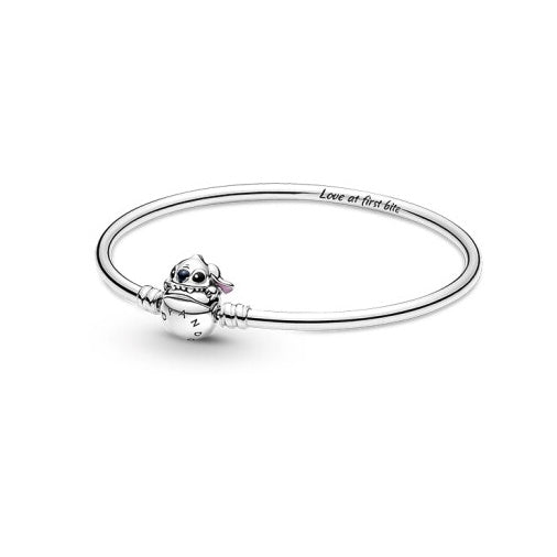【Moments】PAN Stitch Biting Clasp Bangle 925 silver Cute cartoon 591683C01 bracelet