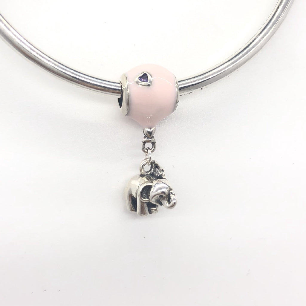 【Moments】Elephant and Pink Balloon Hanging Charm 925 silver pendant charm 797239EN160