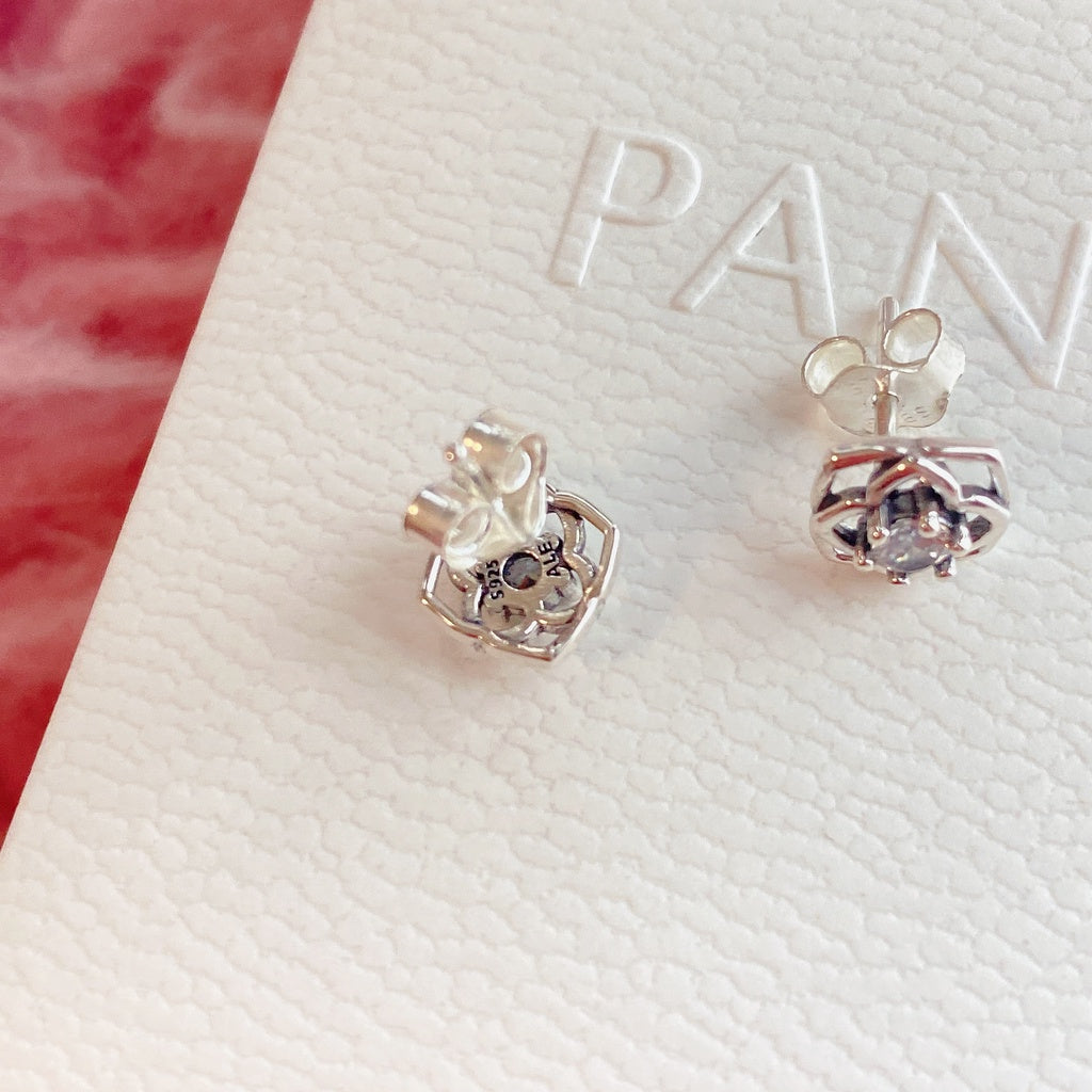 Pan Rose Petals Stud Earrings 299371C01 925 silver for women diamond