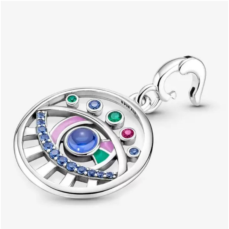 【ME】【ESSENCE】ME The Eye Medallion Charm 799668C01 Multi-color eye Crystal for women girl