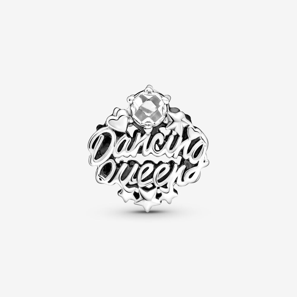 【Moments】Pan Openwork Dancing Queen Charm 799524C01 Clear Charm with Zircon 925 Silver