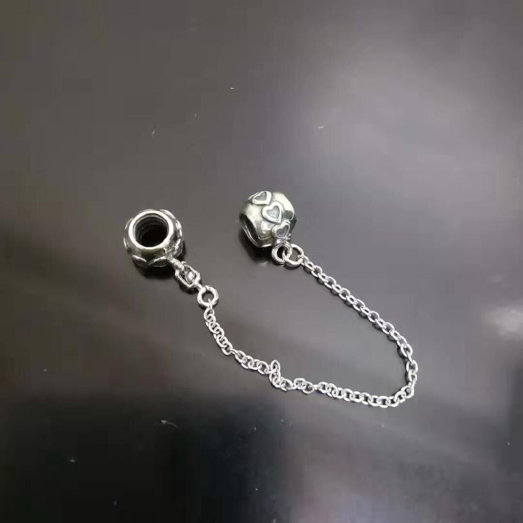 【Moments】Pan Band of Hearts Safety Chain Charm 925 Silver 791088