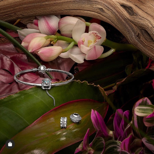 【Moments】PAN Sparkling Monkey Charm 925 Silver for women style pendant blue cute bracelet for pan