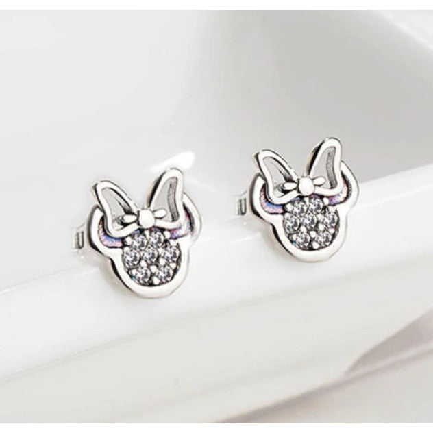 PAN Disney Sparkling Minnie Sterling 925 Silver earrings 290580CZR pink