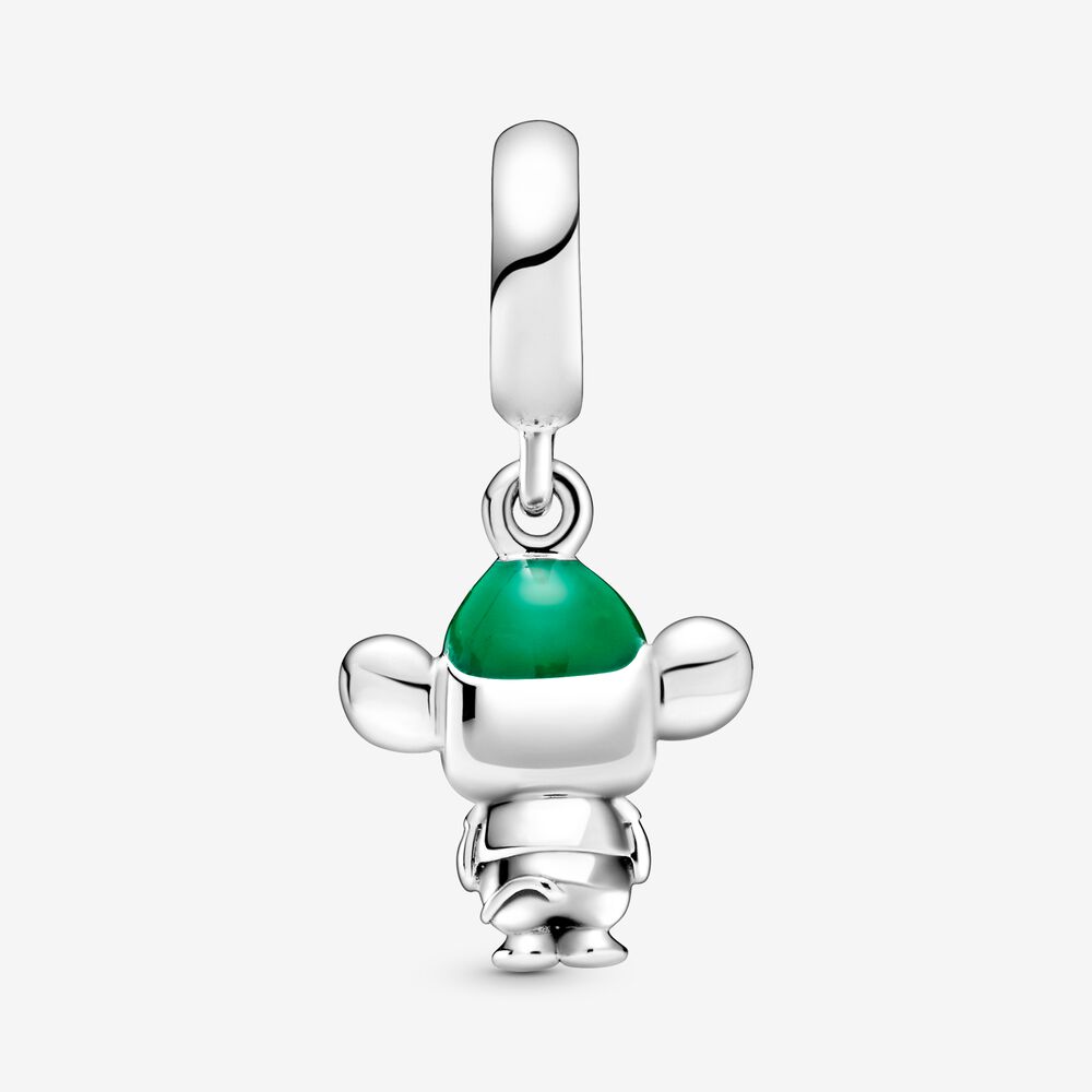 【Moments】PAN Disne* Cinderella Gus Mouse Dangle Charm pendant 798849C01 925 silver green 2020 new