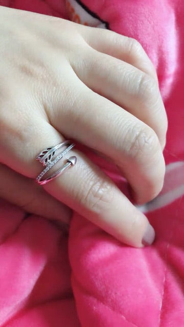 PAN SPARKLING ARROW RING 925 silver for women NEW 197830CZ