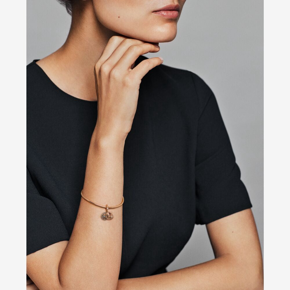 【Moments】Pan Disney Princess Tiana Hanging Charm 925 Silver rose gold for women Pendant 788234CZ