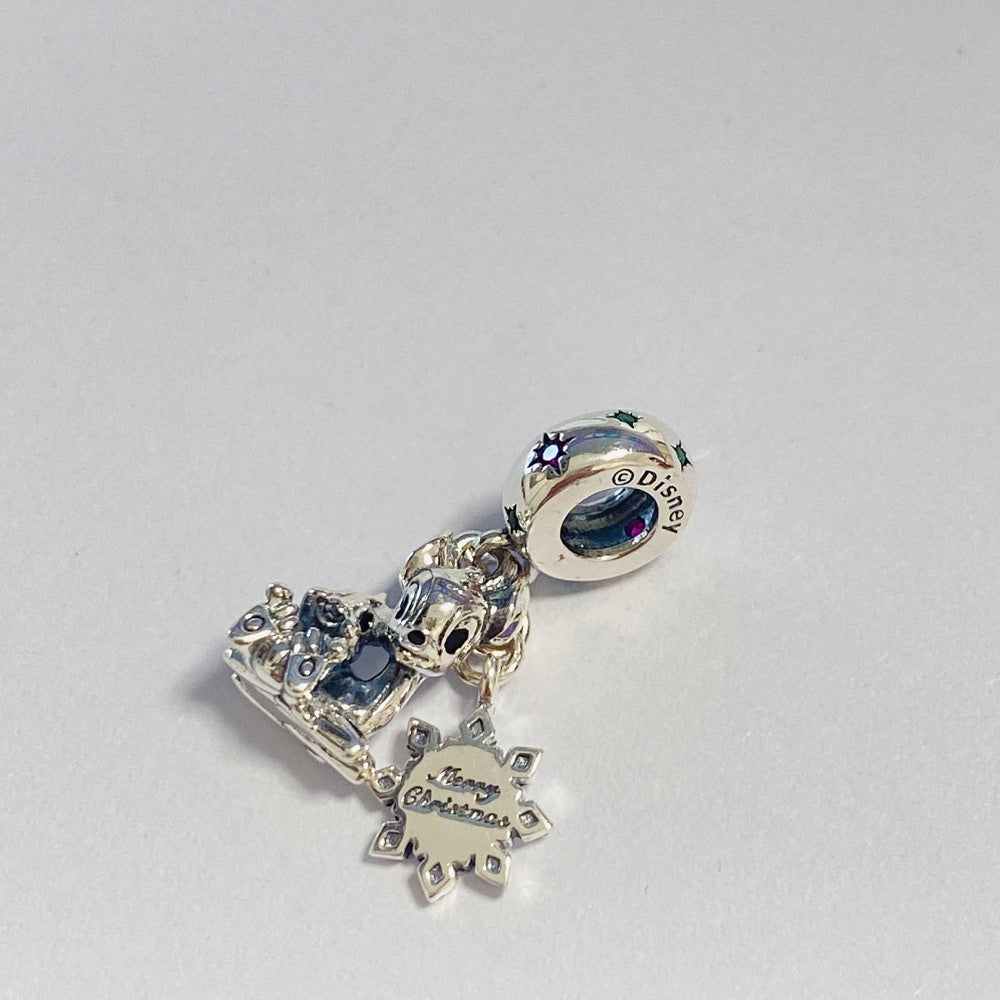 【Moments】Pan Disn** Bambi & Thumper Dangle Charm 799647C01 925 silver cute animal deer snow