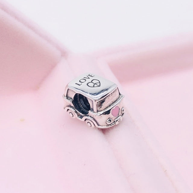 【Moments】Camper Van Charm 925 silver pink heart car for pan 797871EN160