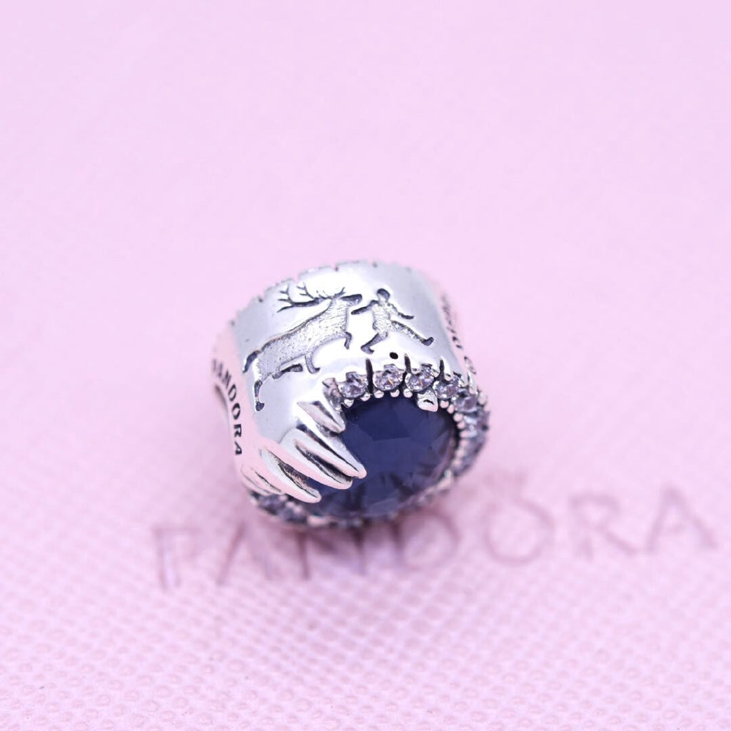 【Moments】Pan Disney Frozen Winter Crystal Charm 925 Silver for women Blue 798458C01