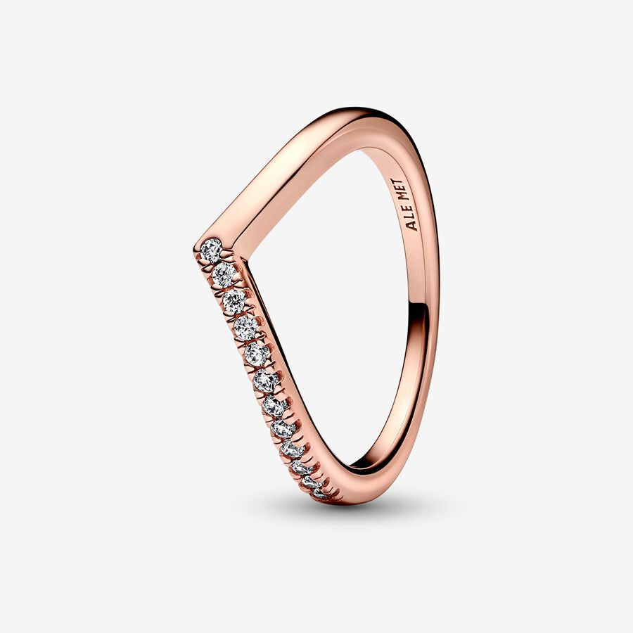 PAN Timeless Wish Half Sparkling Ring 192394C01 rose gold 925 silver simple diamond women 182394C01