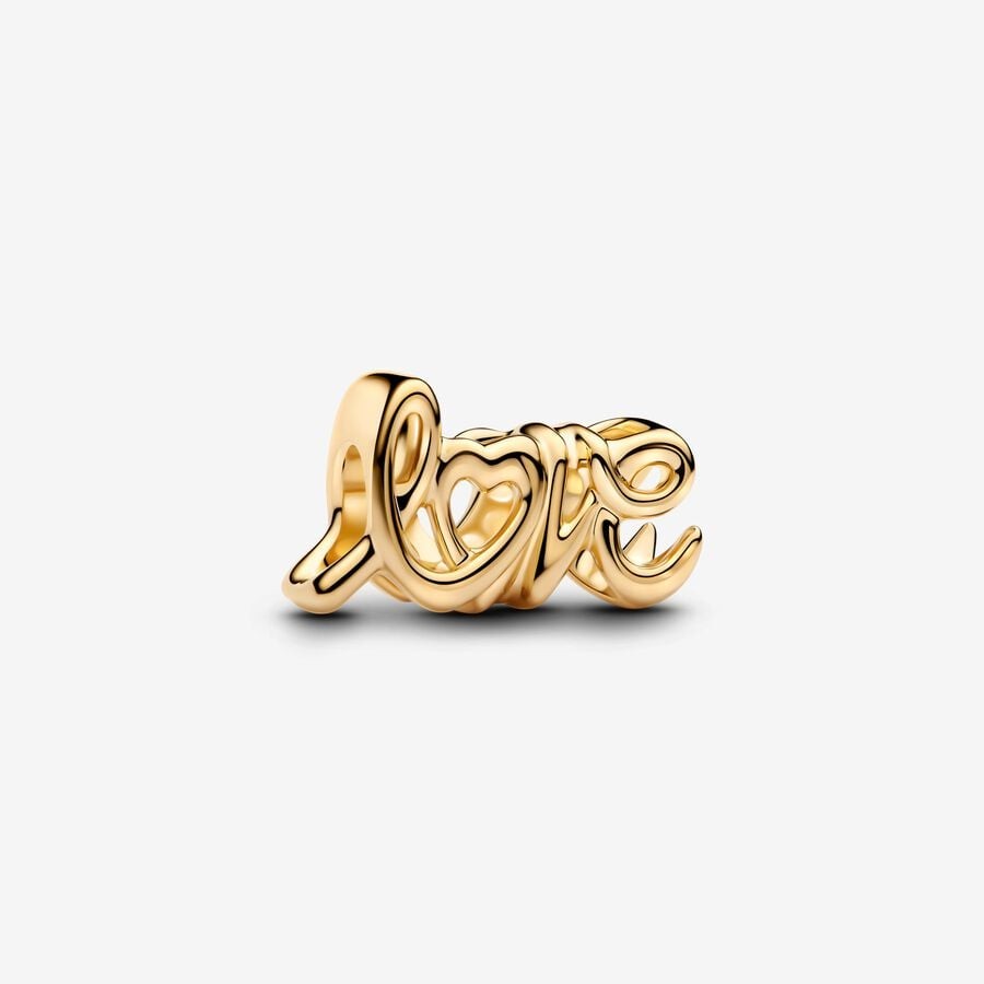 【Moments】Pan Handwritten Love Charm Sterling silver gold 793055C00 763055C00 925 Silver pendant