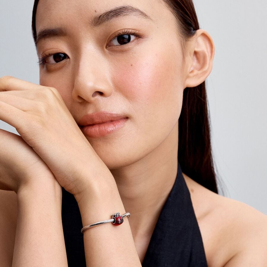 【Moments】PAN Lucky Bag Charm 925 silver Lucky red Sterling silver Cute coin red new year 793620C01