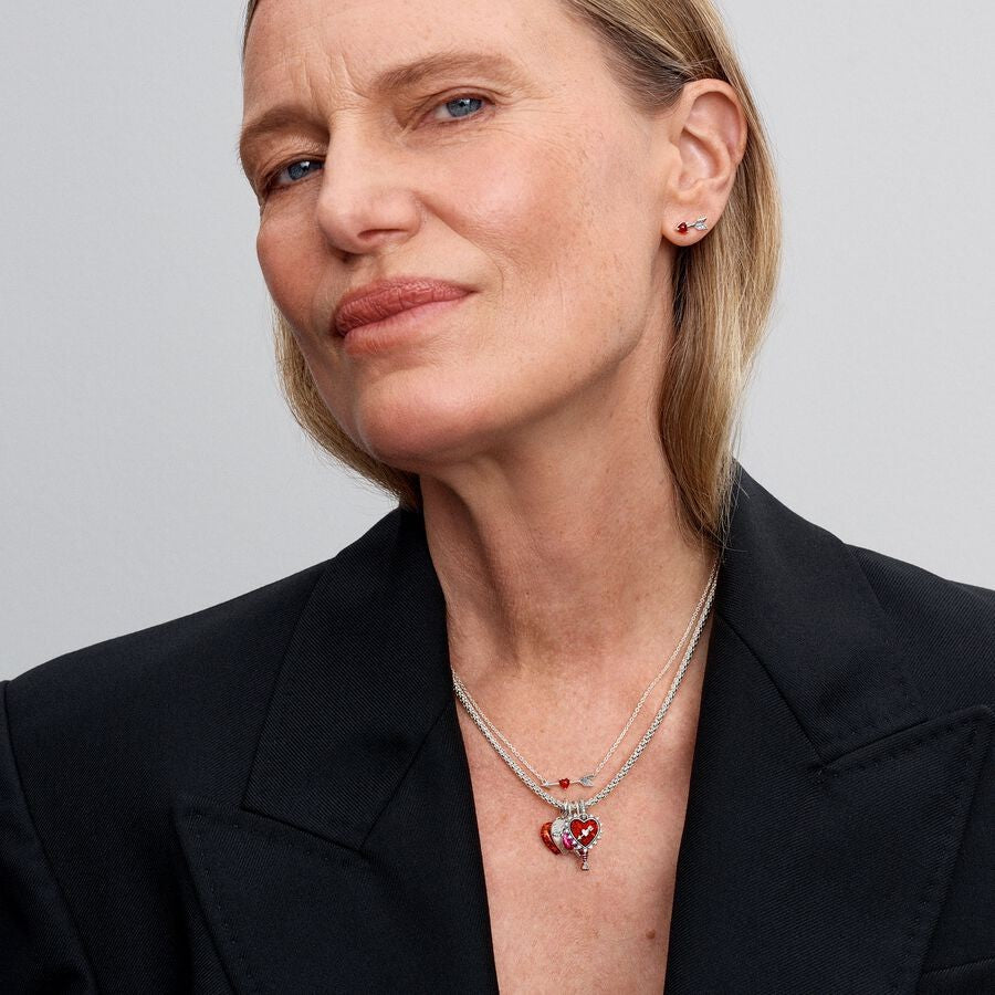 【Moments】PAN Spinnable Arrow Heart Dangle Charm 925 silver Valentine's Day Sterling silver 793667C01 red